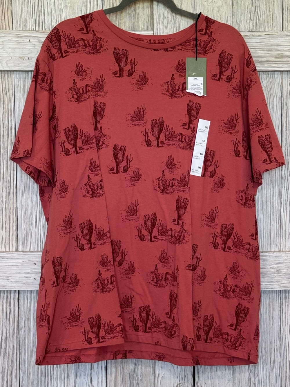Goodfellow Co Men's Desert Cactus Print Short-Sleeve Tee - Rust Sz XXL NWT